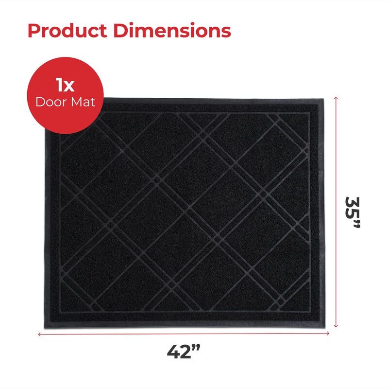 Felpudo Sliptogrip 107x89 Cm Negro A Cuadros image number null