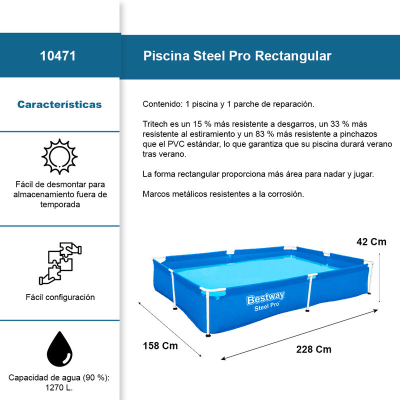 Alberca Estructural Bestway Steel Pro Rectangul... image number null