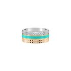 ANILLO DE TUBO WEWA COLOR TURQUESA CON ZIRCONIAS