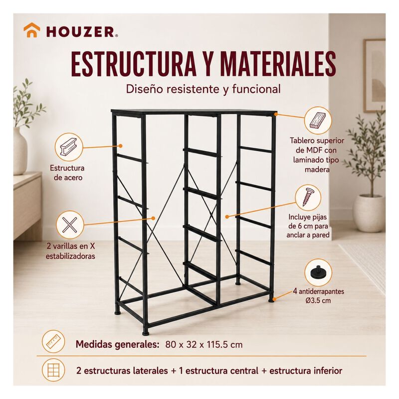 Comoda 10 Cajones Estructura Acero Cajonera Org... image number null