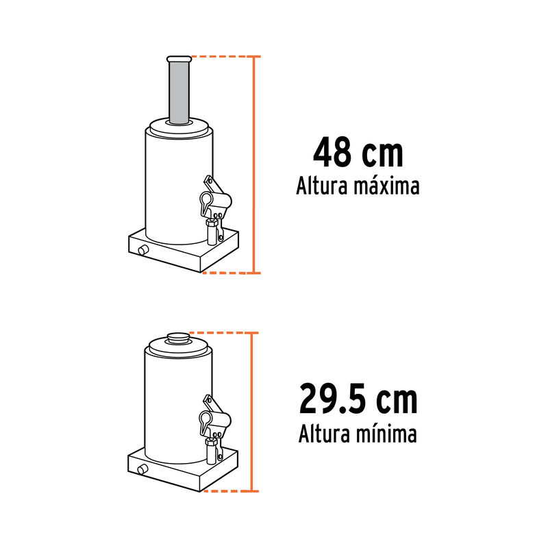 Gato Hidr&aacute;ulico de Botella de 50 Ton Truper image number null