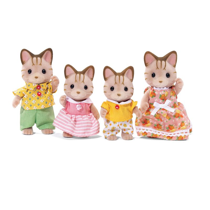 Dolls Calico Critters Sandy Cat Family Con Ropa... image number null