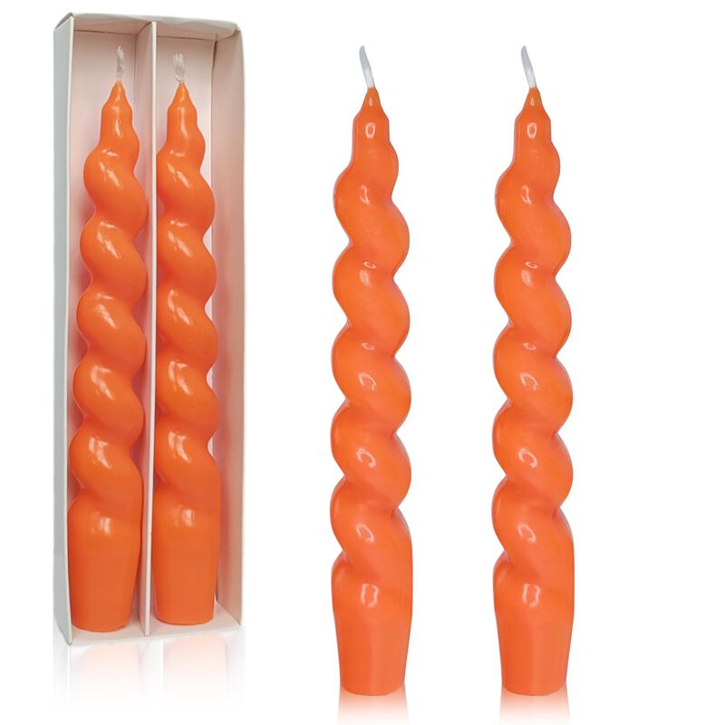 Set De 2 Velas Zechkavaa 19 Cm Naranja Espiral ... image number null