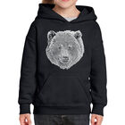 Sudadera Con Capucha Word Art Para Ni&ntilde;a - Cara de Oso - Negro