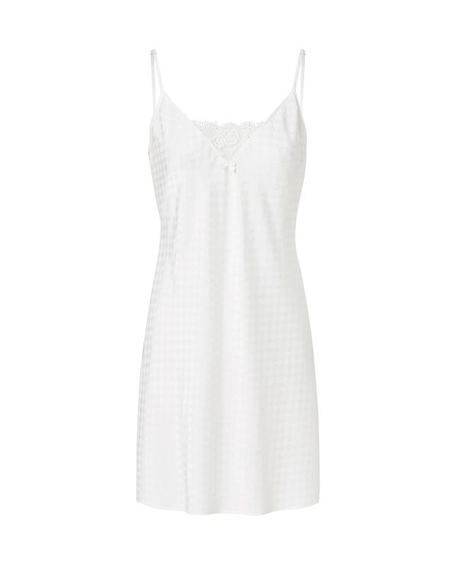 Camis&oacute;n Corto Jacquard con Tirantes Marfil image number null