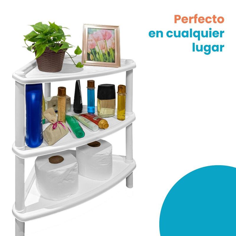 ESTANTE TRIANGULAR CORNER3 3NIV DE 46X34X60CM B... image number null
