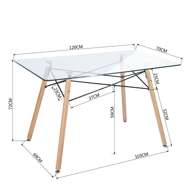Mesa de Comedor Rectangular Cristal para 4 o 6 ... image number null