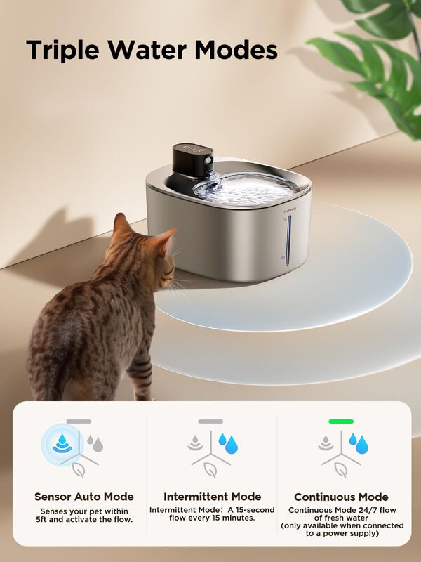 Fuente De Agua Para Gatos Feelneedy Inal&aacute;mbrica... image number null