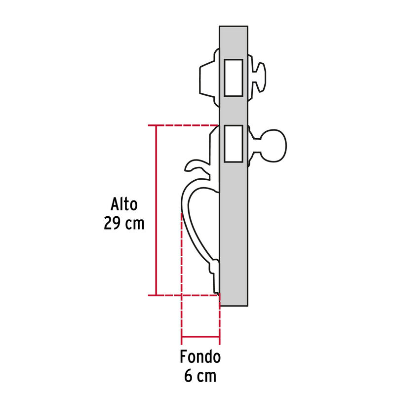 Doble Jaladera Perilla y Cerrojo Llave-Mariposa... image number null