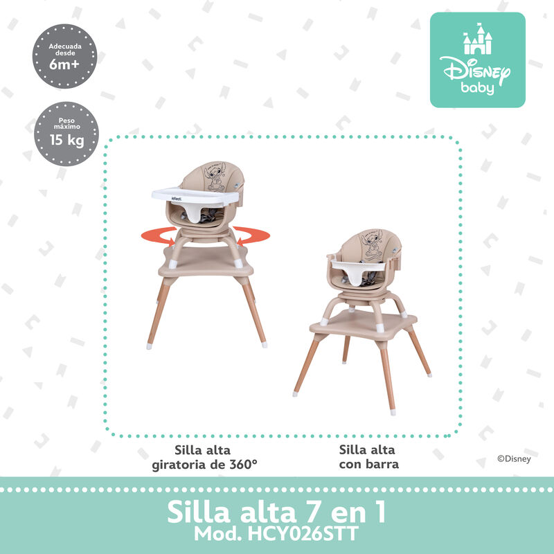 Silla alta periquera para beb&eacute;s con giro 360&deg; a... image number null