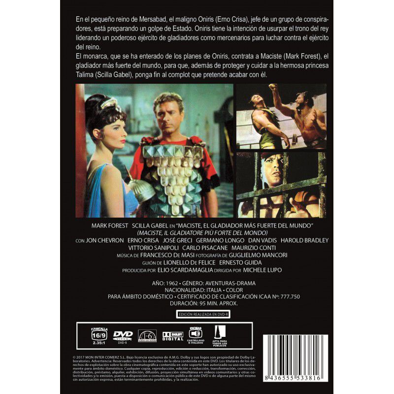 Maciste, El Gladiador M&aacute;s Fuerte Del Mundo [dvd... image number null