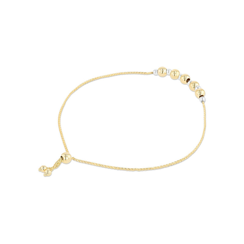 Pulsera De Oro Amarillo Y Blanco 14K (23 Cm Apr... image number null