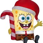 Decoraci&oacute;n Inflable De Navidad Con Forma De Gema Y Bob Esponja Con Bast&oacute;n De Caramelo
