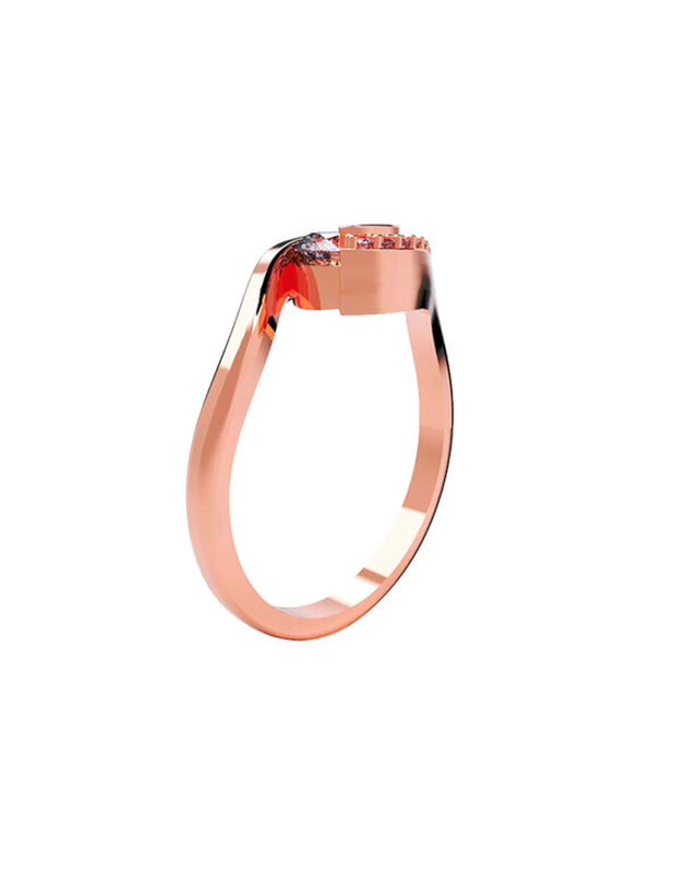 Anillo de Compromiso en Oro de 14K con Circonia... image number null