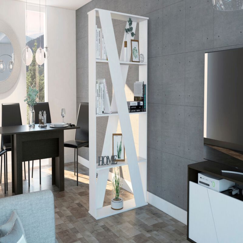 Librero Divisor Berl&iacute;n Con 3 Repisas Color Blan... image number null