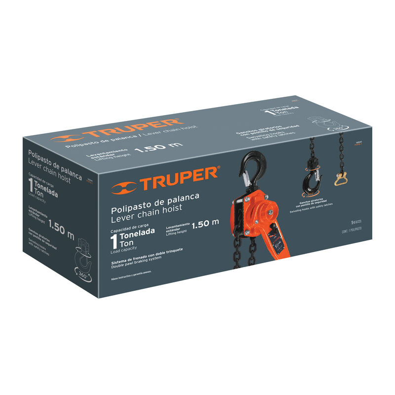 Polipasto de Palanca de 1 Tonelada de Truper image number null