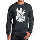 Sudadera De Cuello Redondo Word Art Para Hombre - Guitarra Rock & Roll - Gris