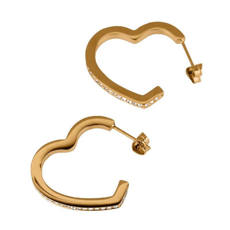 Aretes Lyra LuckyLy Arracadas de Coraz&oacute;n Acero ... image number null