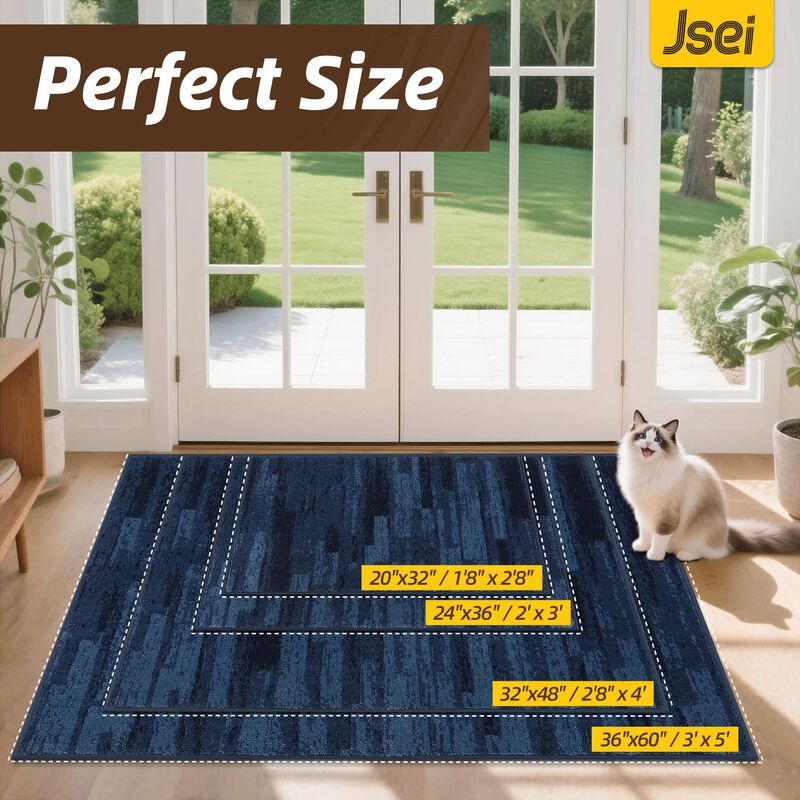 Alfombra Para Puerta Jsei 51 &times; 81 cm Azul Antid... image number null
