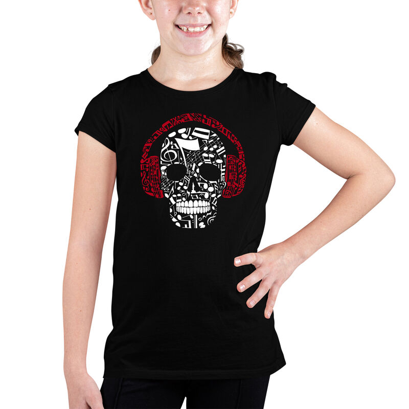 Camiseta Word Art Para Ni&ntilde;a - Calavera Con Nota... image number null