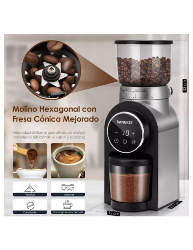 Molino De Caf&eacute; El&eacute;ctrico  30 Ajustes Para Espre... image number null