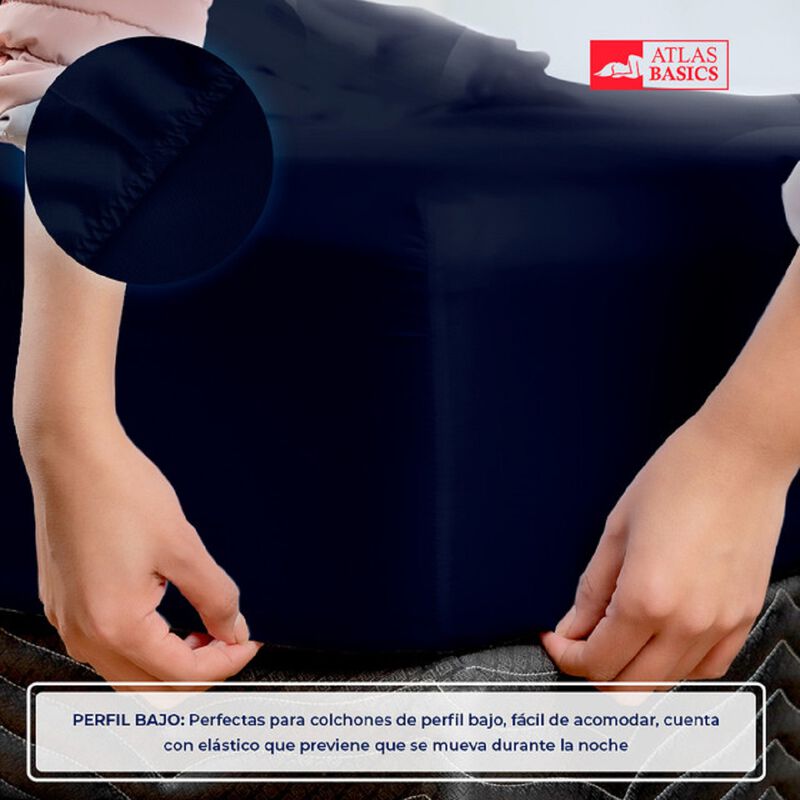 Juego de Sábanas Soft Queen Size Marino Atlas d... image number null