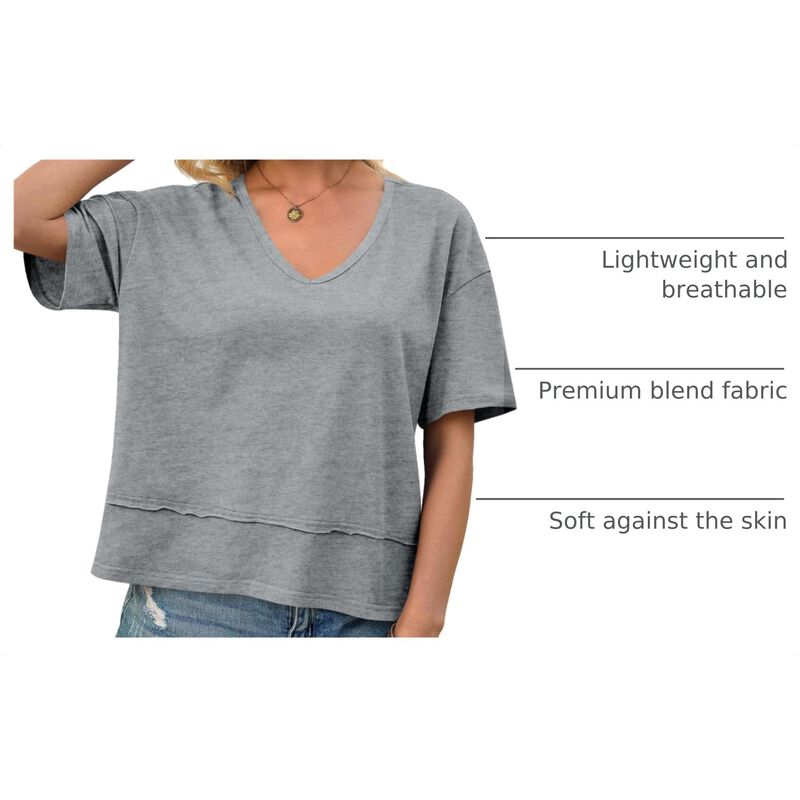 Playera Cicy Bell Corte Suelto Cuello V image number null