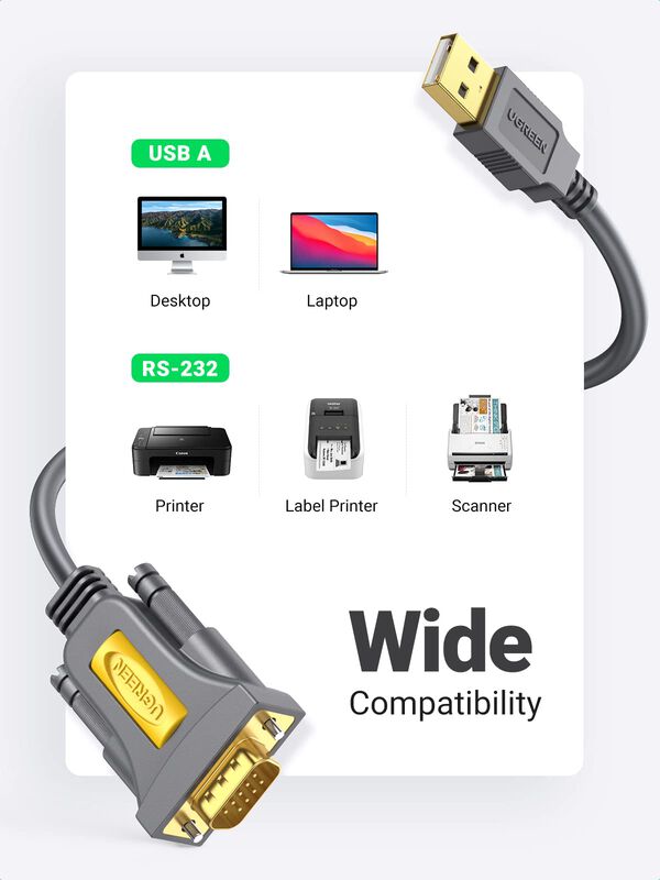 Adaptador Usb A Serie Ugreen Db9 Macho De 9 Pin... image number null
