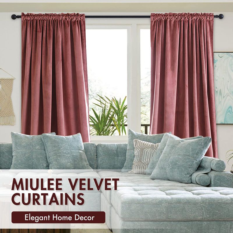 Juego De 2 Cortinas Miulee Dusty Rose De Tercio... image number null