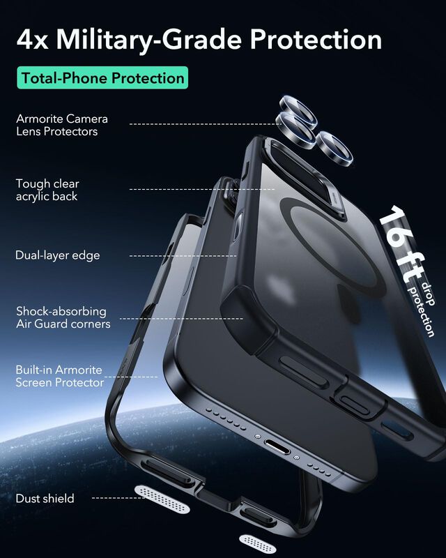 Funda Esr Para Iphone 16 Pro Max Con Soporte Y ... image number null