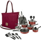Bater&iacute;a Tramontina Primaware 18pz Rojo + Bolso Cloe Tote Mediano Rojo Oscuro