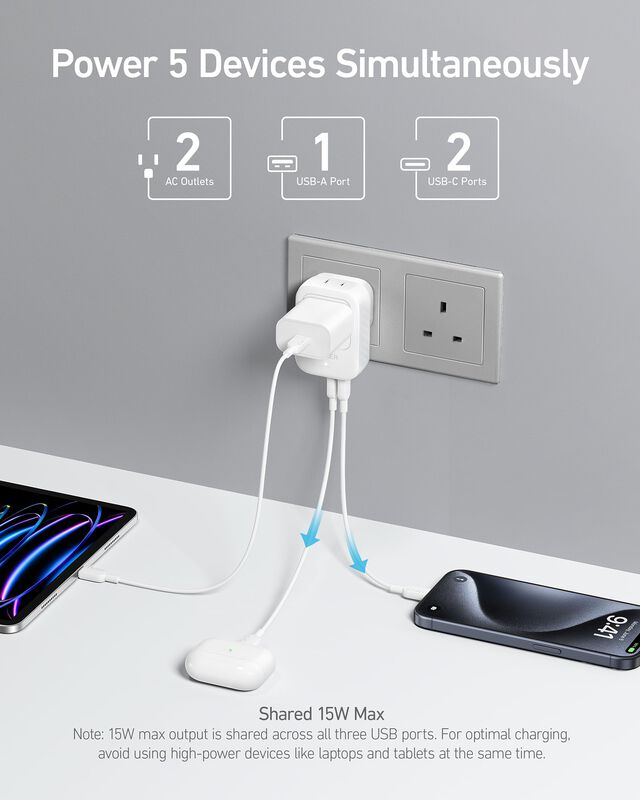 Adaptador De Enchufe Anker Usa To Uk Internatio... image number null
