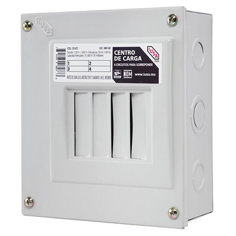 Centro de carga 4 polos para sobreponer gris cl... image number null
