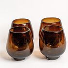 Vasos Set de 4 Vasos de Vidrio Soplado Chocolate Marea Baja