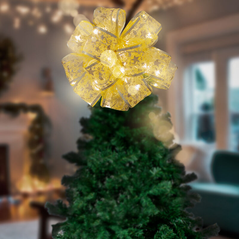 Liston Led Dorado Luz Amarilla Para &Aacute;rbol Navid... image number null