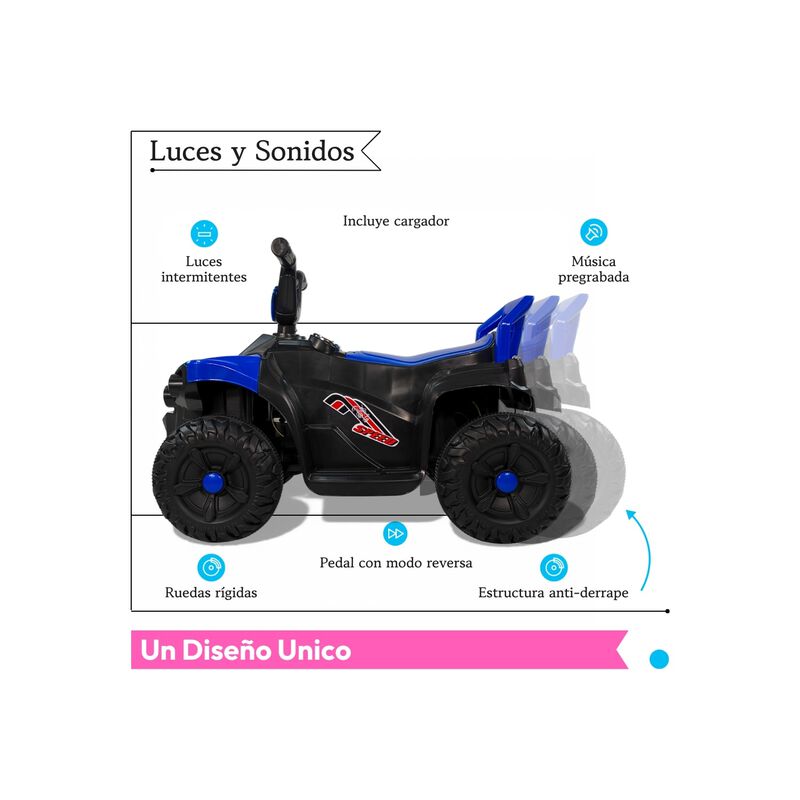 Carro Montable El&eacute;ctrico Moto Cuatrimoto Ni&ntilde;o T... image number null