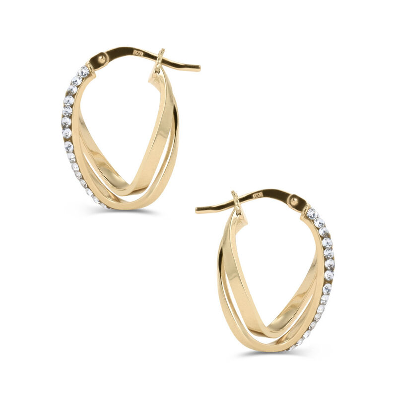 Arracadas Oro 10k Con Zirconias 15x9mm | Joyer&iacute;... image number null