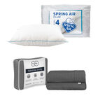 1 juego de S&aacute;banas Individual Trinity Gris Oxford + Almohada de Osos Spring Air