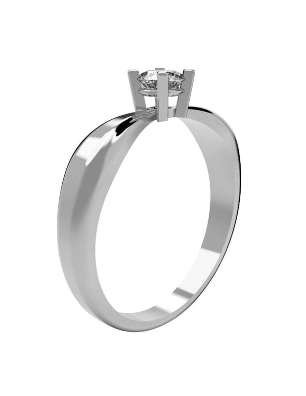 Anillo de Compromiso en Oro Blanco 14K con Circ... image number null