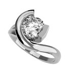 Anillo de Compromiso en Oro Blanco 10K con Circonia -  Talla:10/ FJ593-10W-CZ-10