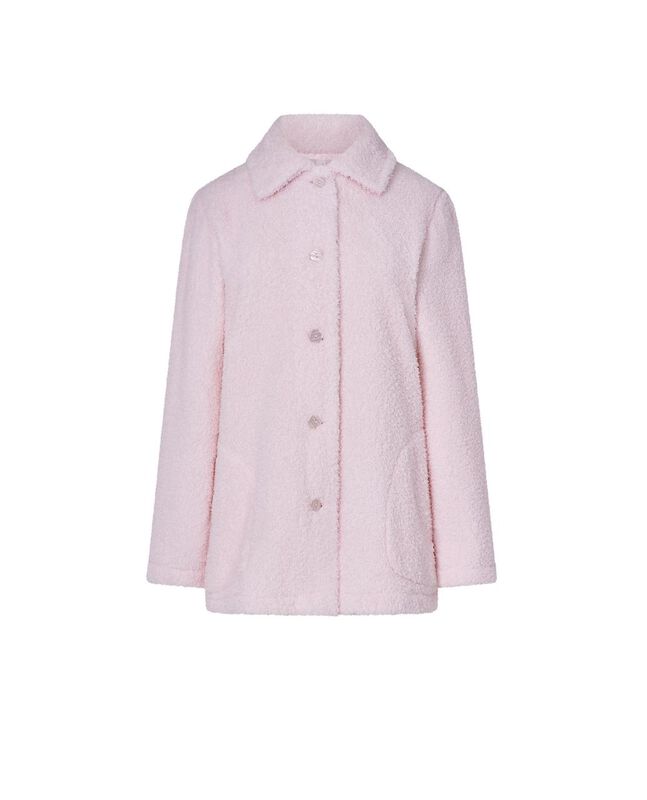 Bata Corta de Borreguillo con Botones Rosa image number null