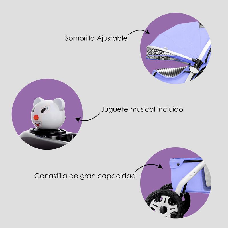 Carriola premium musical unyotons lila reversib... image number null