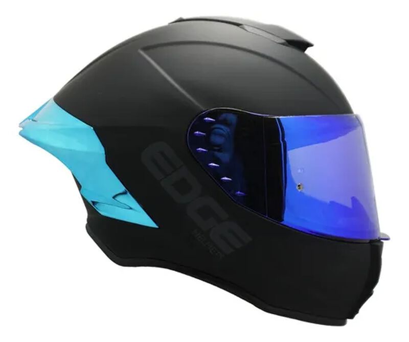 CASCO PARA MOTO INTEGRAL EDGE NEGRO Y AZUL DOT/... image number null