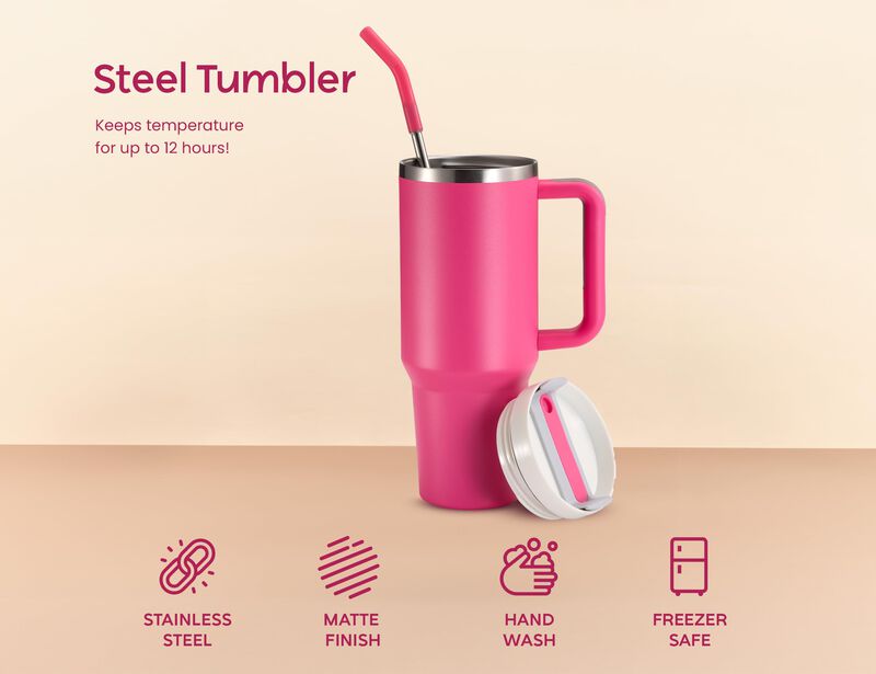 Vaso T&eacute;rmico Kook 1,2 l Con Asa Rosa A Prueba D... image number null