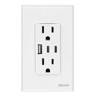 Contacto Duplex Fratech Enchufe con 2 Tomas de Corriente, 2 Puertos USB C y 1 Puerto A