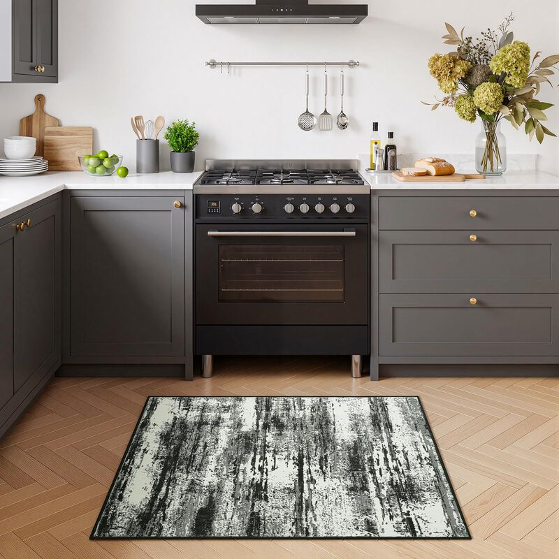 Alfombra Merelax 61x91 cm Negro Y Blanco Lavabl... image number null