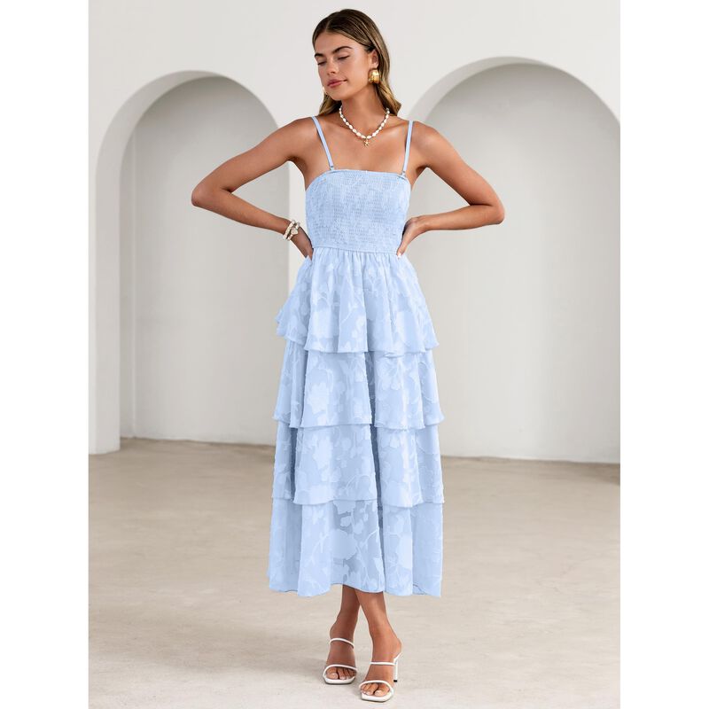 Vestido Simplee Maxi Floral Boho Cintura Frunci... image number null