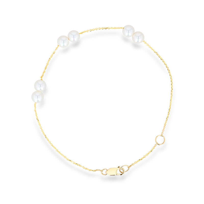 Pulsera Oro Amarillo 14k Perlas Blancas 5&ndash;6 mm ... image number null