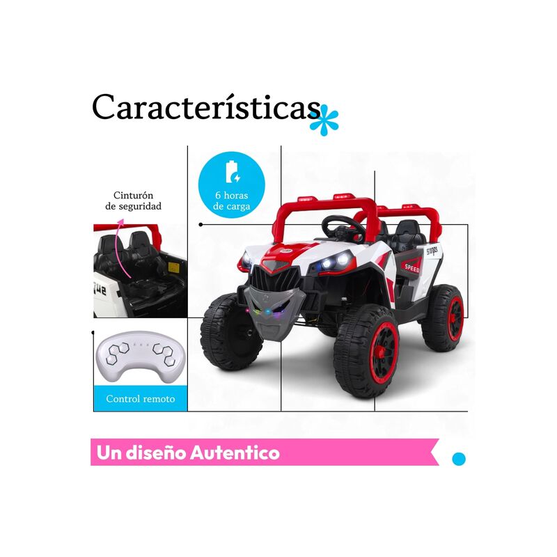 Carro El&eacute;ctrico Infantil 12v Doble Motor &middot; Cont... image number null