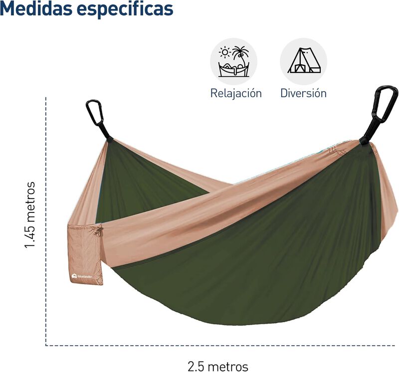 Hamaca Port&aacute;til Verde con Correas Bluelander image number null